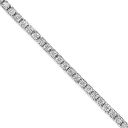 Bids.com 14K White Gold 2.0 Cttw Miracle Set Round-Cut Lab Grown Diamond Illusion 7" Tennis Bracelet (F-G Color, VS2-SI1 Clarity) Bracelets