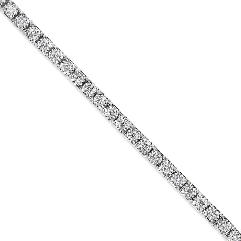 Bids.com 14K White Gold 2.0 Cttw Miracle Set Round-Cut Lab Grown Diamond Illusion 7" Tennis Bracelet (F-G Color, VS2-SI1 Clarity) Bracelets