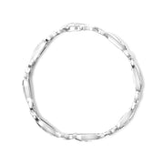 Bids.com .925 Sterling Silver 1 3/4 Cttw Diamond Wave and X Link Tennis Bracelet (I-J Color, I3 Clarity) - 7" Bracelets