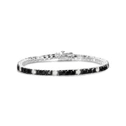 Bids.com .925 Sterling Silver 3.0 Cttw Black and White Diamond Tennis Bracelet (I-J Color, I2-I3 Clarity) - 7.25" Inches Bracelets