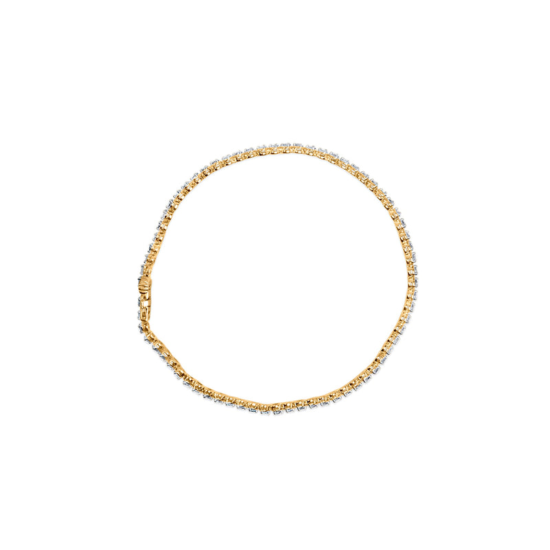 Bids.com 10K Yellow Gold Plated Sterling Silver 1.0 Cttw Round Diamond Tennis Bracelet Bracelets
