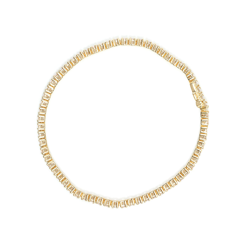 Bids.com 14K Yellow Gold 6.0 Cttw Classic 4 Prong Set Round Brilliant Cut Diamond Tennis Bracelet (K-L Color, VS2-SI1 Clarity) - 7.25" Bracelets