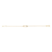 Bids.com 10K Yellow Gold 1/10 Cttw Diamond Paperclip Charm Adjustable Link Bracelet  (I-J Color, I1-I2 Clarity) - 7.25 Inch Bracelets