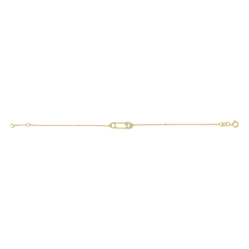 Bids.com 10K Yellow Gold 1/10 Cttw Diamond Paperclip Charm Adjustable Link Bracelet  (I-J Color, I1-I2 Clarity) - 7.25 Inch Bracelets