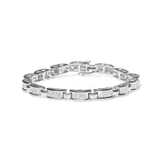 Bids.com 14K White Gold 3.0 Cttw Invisible Set Princess Cut Diamond Link and Buckle 7.25" Tennis Bracelet (I-J Color, I1-I2 Clarity) Bracelets