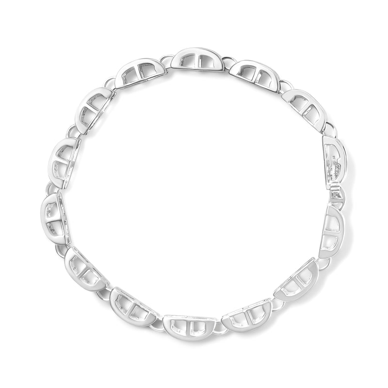 Bids.com 14K White Gold 3.0 Cttw Invisible Set Princess Cut Diamond Link and Buckle 7.25" Tennis Bracelet (I-J Color, I1-I2 Clarity) Bracelets