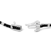 Bids.com .925 Sterling Silver 3.0 Cttw Black and White Diamond Tennis Bracelet (I-J Color, I2-I3 Clarity) - 7.25" Inches Bracelets