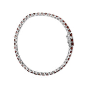 Bids.com .925 Sterling Silver 10.0 Cttw Created Orange Garnet Tennis Bracelet - 7.25" Bracelets