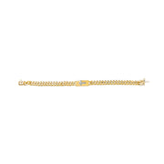 Bids.com 14K Yellow Gold Plated .925 Sterling Silver Diamond Accent Inlaid Cross Cuban Link Bracelet (I-J Color, I3 Clarity)-  7.25" Bracelets