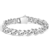 Bids.com 14K Yellow Gold Plated .925 Sterling Silver 1/2 Cttw Diamond Cuban Curb Chain Bracelet (I-J Color, I3 Clarity) - 8.5" Inches Bracelets