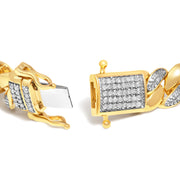 Bids.com 14K Yellow Gold Plated .925 Sterling Silver 3/8 Cttw Diamond Cuban Bracelet (I-J Color, I3 Clarity) - 7.25" Bracelets
