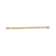 Bids.com 14K Yellow Gold Plated .925 Sterling Silver 3/8 Cttw Diamond Cuban Bracelet (I-J Color, I3 Clarity) - 7.25" Bracelets