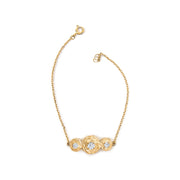 Bids.com 14K Yellow Gold Plated Sterling Silver 1/2 Cttw Lab Grown Diamond Rose Motif Link Bracelet Bracelets