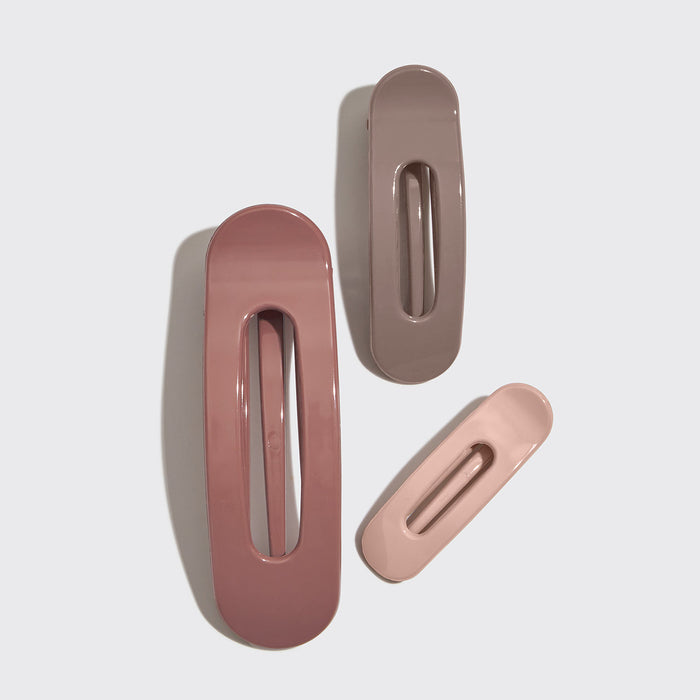 Kitsch - Flat Lay Claw Clip 3Pc Flat- Terracotta