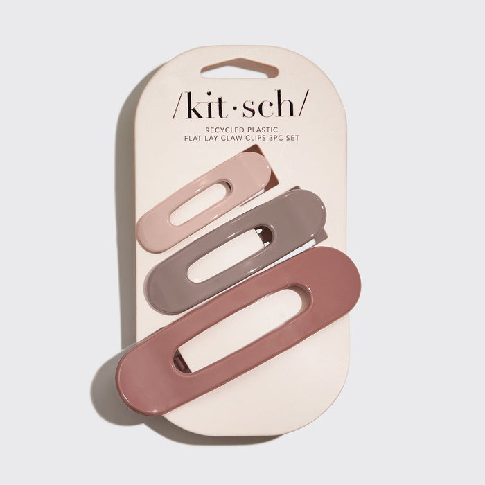 Kitsch - Flat Lay Claw Clip 3Pc Flat- Terracotta