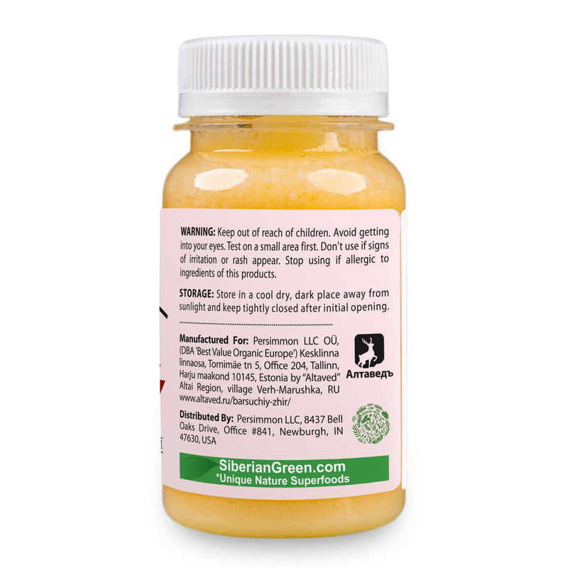 SiberianGreen.com Siberian Badger Fat Cream-Gel – Warming Formula with Eucalyptus, Mint, and Red Pepper | 100ml Massage Oil