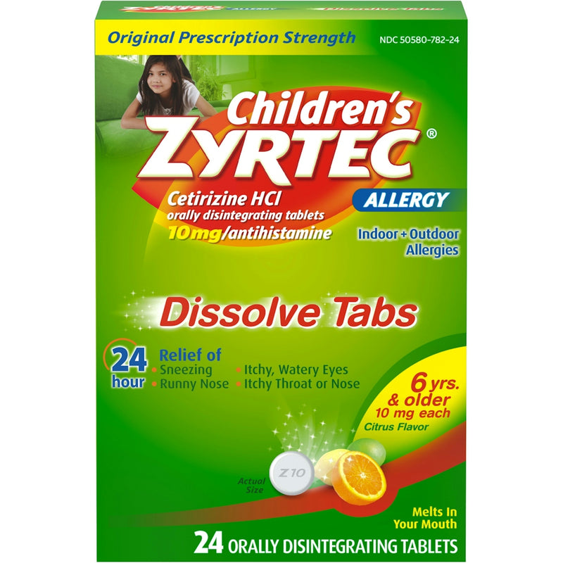 Zyrtec Zyrtec Children's Allergy Relief Cetirizine Dissolving Tablets - Citrus - 24ct Medicine & Drugs Olive Drab