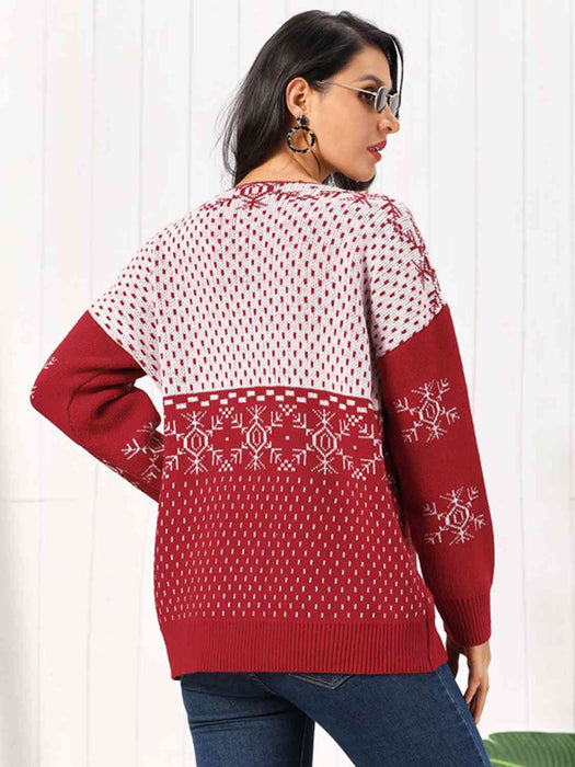 Snowflake Button Down Cardigan by VYSN