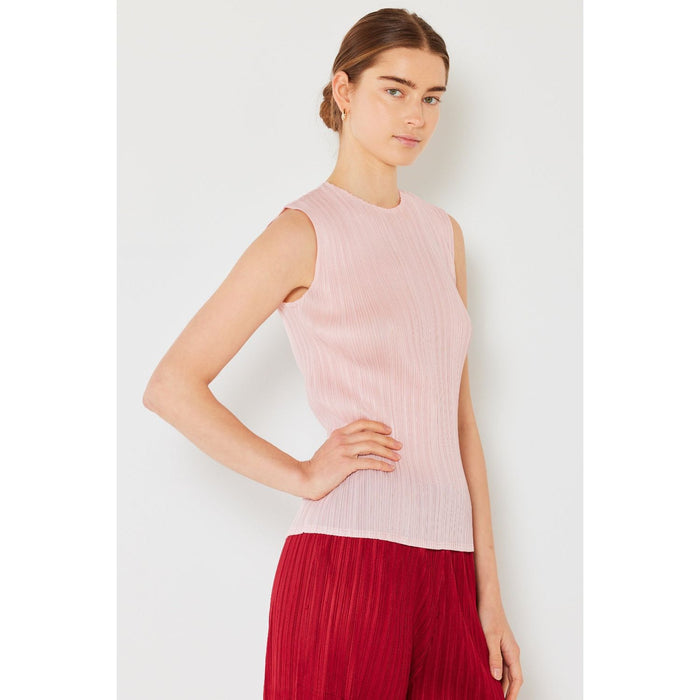 Marina West Swim Pleated Sleeveless Crewneck Tank