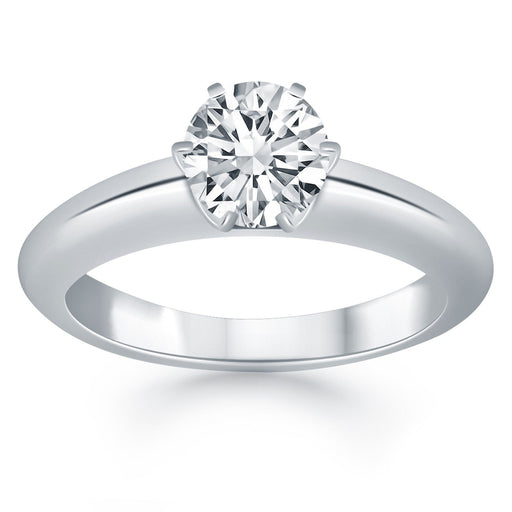 Bids.com 14k White Gold Solitaire Cathedral Engagement Ring Rings