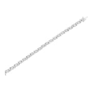 Bids.com 14K White Gold 5 1/4 cttw Diamond S-Link Floral Cluster Tennis Bracelet (I-J Clarity, SI2-I1 Color) - Size 7" Bracelets