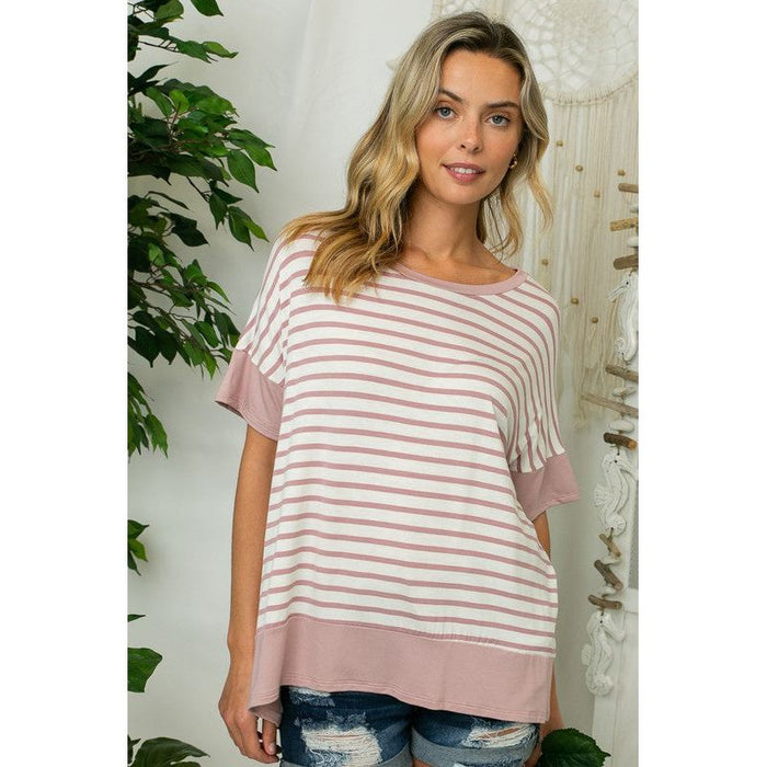 STRIPE MIXED HIGH LOW TOP