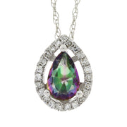 Bids.com Treated Topaz Diamond Fashion Pendants 14KT White Gold Pendants