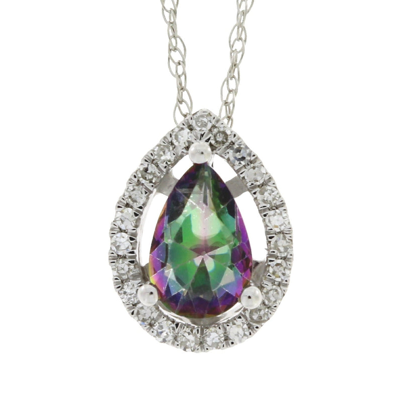 Bids.com Treated Topaz Diamond Fashion Pendants 14KT White Gold Pendants