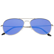 zeroUV Modern Flat Lens Wire Metal Aviator Sunglasses A174 Sunglasses