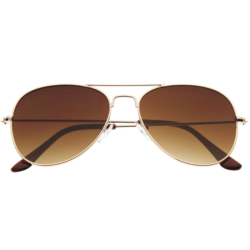 zeroUV Modern Flat Front Wire Metal Aviator Sunglasses A182 Sunglasses