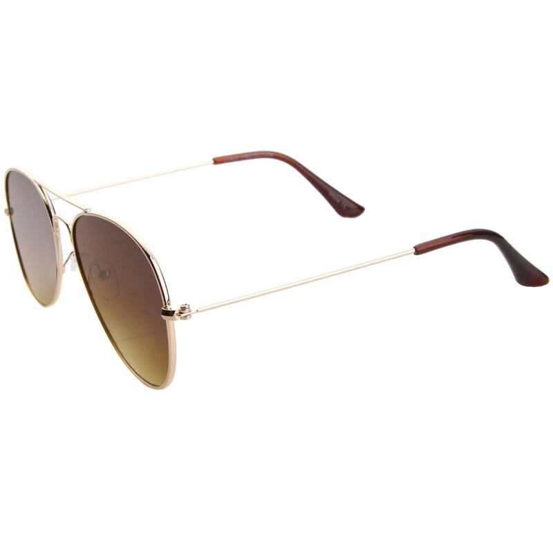 zeroUV Modern Flat Front Wire Metal Aviator Sunglasses A182 Sunglasses