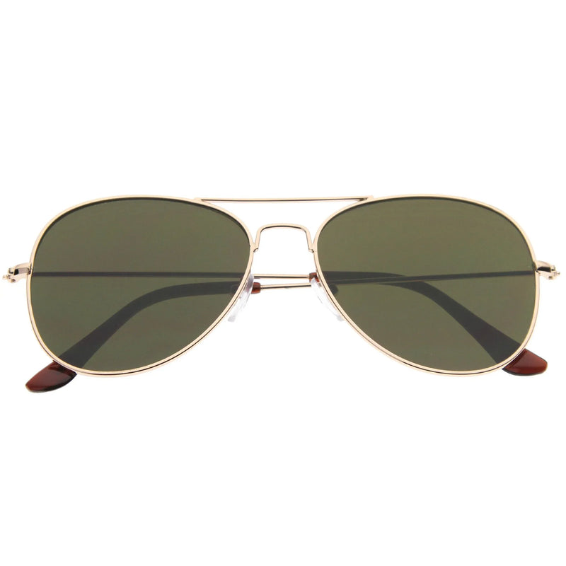 zeroUV Modern Flat Front Wire Metal Aviator Sunglasses A182 Sunglasses