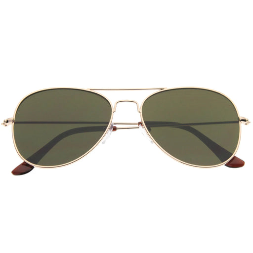 zeroUV Modern Flat Front Wire Metal Aviator Sunglasses A182 Sunglasses