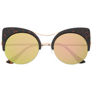 zeroUV Oversize Flat Lens Round Cat Eye Mirror Lens Sunglasses A175 Sunglasses