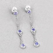 Bids.com 0.60 Carat Genuine Tanzanite .925 Sterling Silver Earrings Earrings
