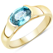 Bids.com 2.00 Carat Genuine Blue Zircon .925 Sterling Silver Ring Rings