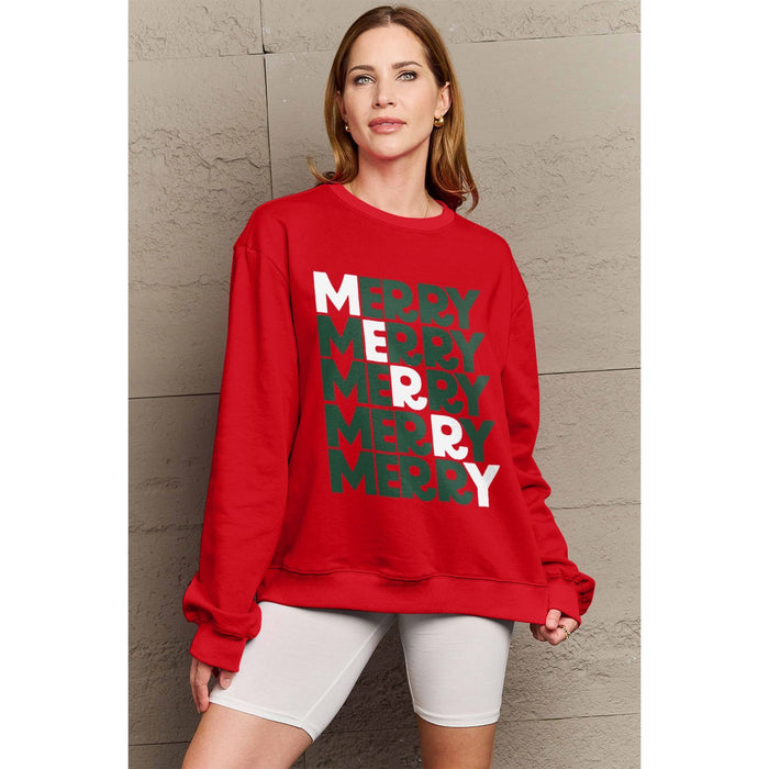 Simply Love MERRY Long Sleeve Sweatshirt