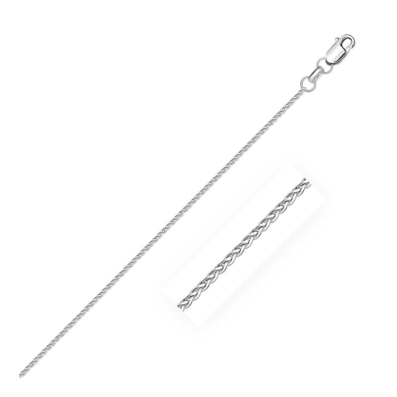 Bids.com 14k White Gold Diamond Cut Round Wheat Chain 1.2mm Necklaces