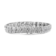 Bids.com .925 Sterling Silver 3.00 Cttw Diamond Chevron Link Bracelet (I2-I3 Clarity, I-J Color) - Size 7.25" Bracelets