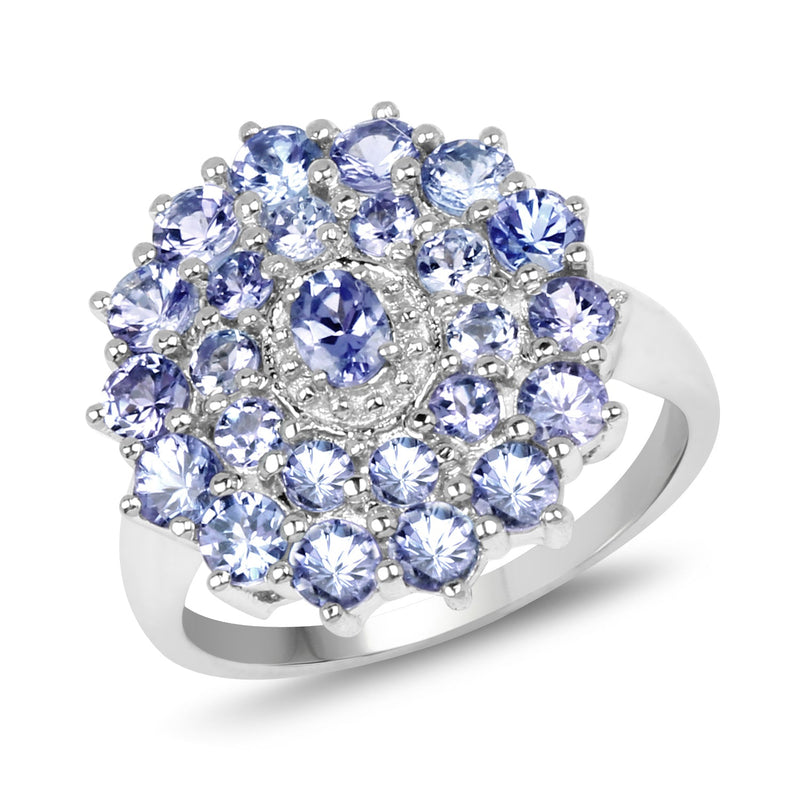Bids.com 2.27 Carat Genuine Tanzanite .925 Sterling Silver Ring Rings