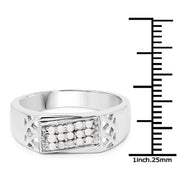 Bids.com 0.23 Carat Genuine White Diamond .925 Sterling Silver Ring Rings