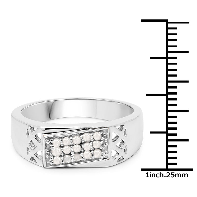 Bids.com 0.23 Carat Genuine White Diamond .925 Sterling Silver Ring Rings