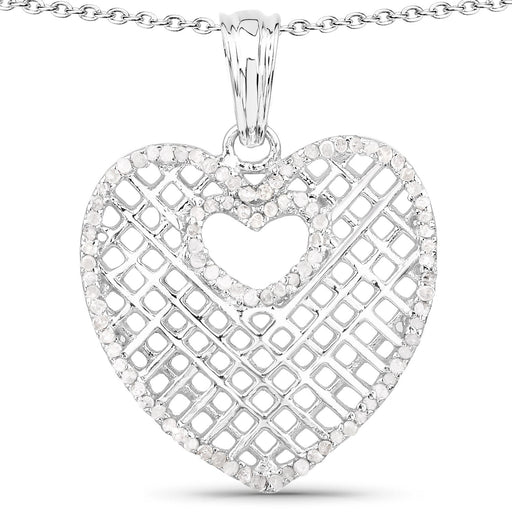 Bids.com 0.52 Carat Genuine White Diamond .925 Sterling Silver Pendant Pendants