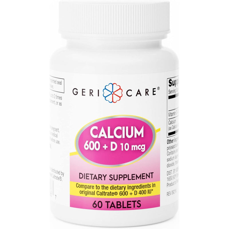 GERI CARE PHARM Geri-Care® Calcium/Vitamin D 600 mg - 10 mcg Tablet, 100 EA Vitamins & Supplements White Smoke