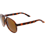 zeroUV Retro 1980's Fashion Plastic Aviator Polarized Lens Sunglasses 6119 Sunglasses