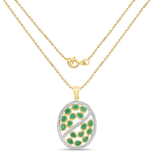 Bids.com 2.24 Carat Genuine Emerald .925 Sterling Silver Pendant Pendants