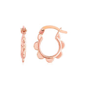 Bids.com 14k Rose Gold Scalloped Hoop Earrings Earrings
