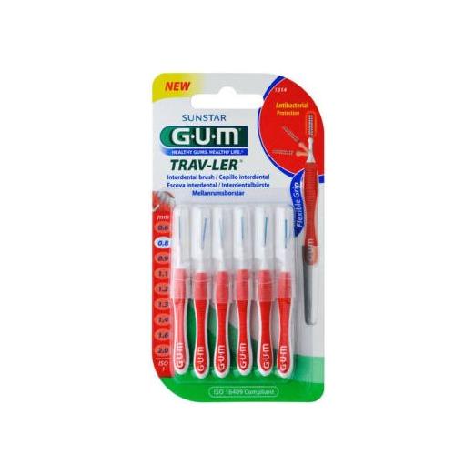 Gum GUM Trav-Ler Interdental Brushes 0.8mm x6 Interdental Brushes White Smoke