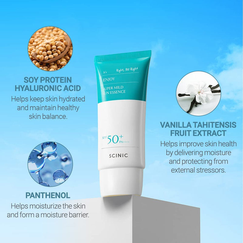 AsiaBeautyMall SCINIC Enjoy Super Mild Sun Essence SPF 50+ PA++++ Sunscreen