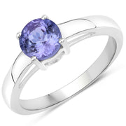 Bids.com 0.95 Carat Genuine Tanzanite .925 Sterling Silver Ring Rings